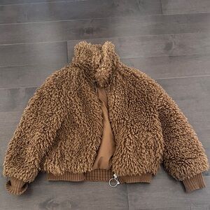 Zara Brown Teddy Jacket